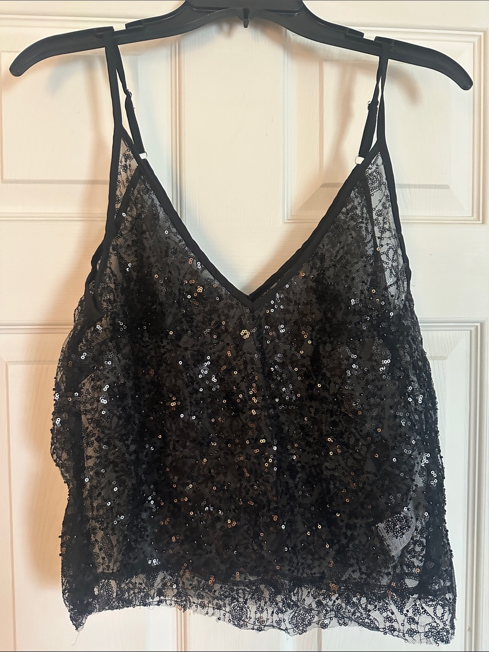 Sheer sequin tank